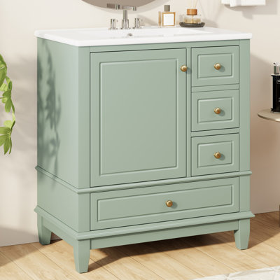30'' Single Bathroom Vanity With Ceramic Top