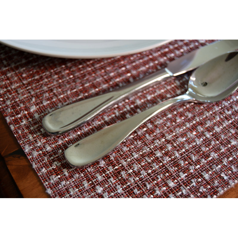 Napperon Julijana Christmas 12 ", Rouge / argent