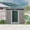 8x6 Metal Outdoor Storage Shed With Transparent Plate Gray