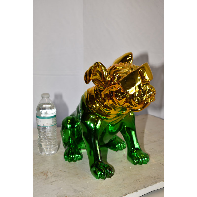 Statue de jardin pour chien Ilijan Ombre, Vert varié