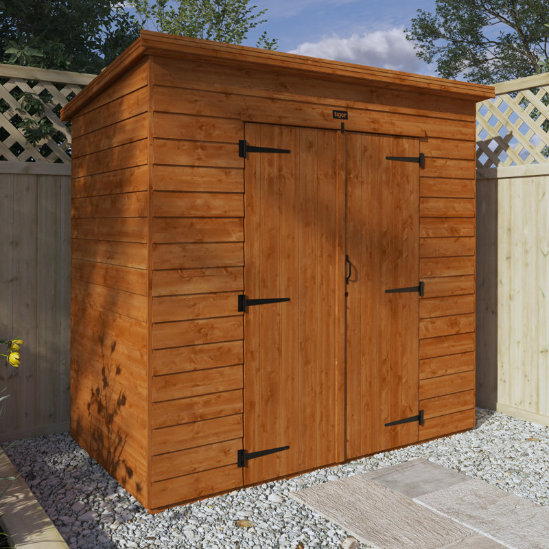 Tiger Overlap Pent Wooden Tool Shed, 4ft. W x 7ft. D