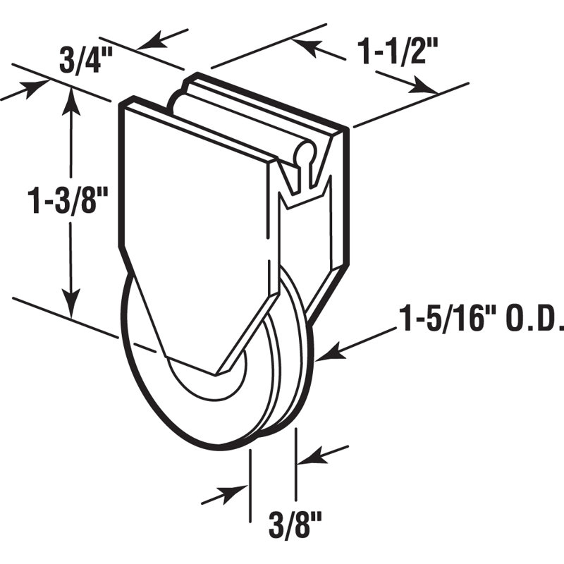 Ensemble de rouleau de porte en verre coulissant en nylon de 1 5/16 po Prime-Line (pour un seul)