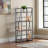 Metzler Brown Wood and Graphite Metal Finish 4-Tier Shelf, 48.13" H X 24.53" W X 11.79" D