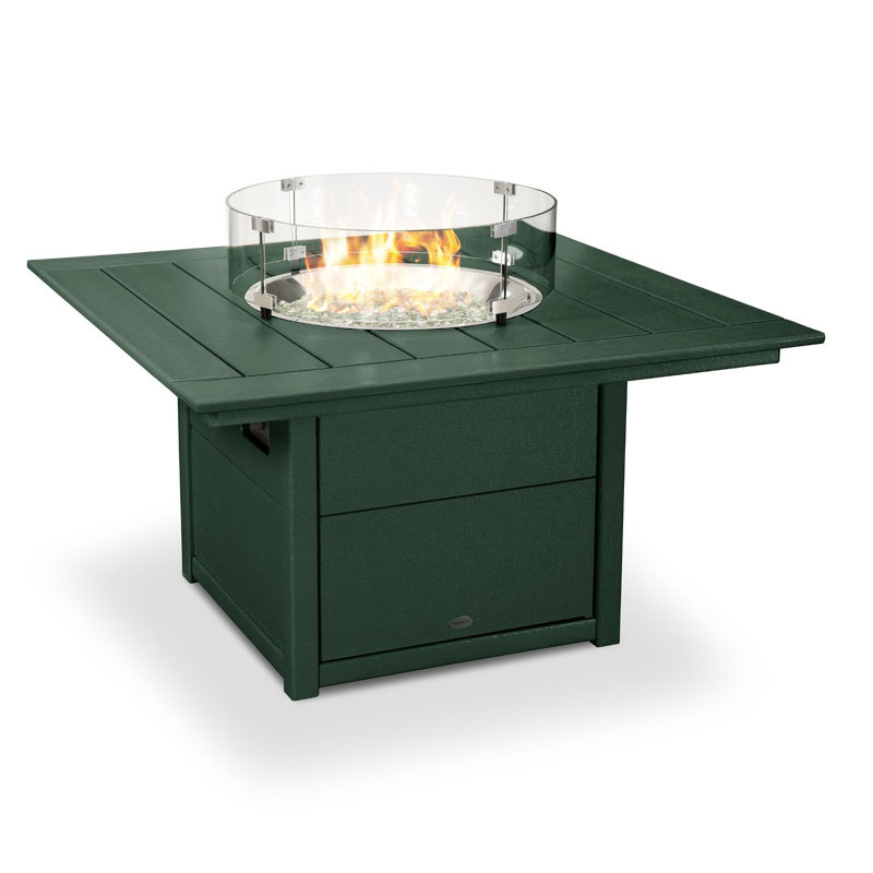 Table de foyer d'extérieur carrée 42 po POLYWOOD, Vert