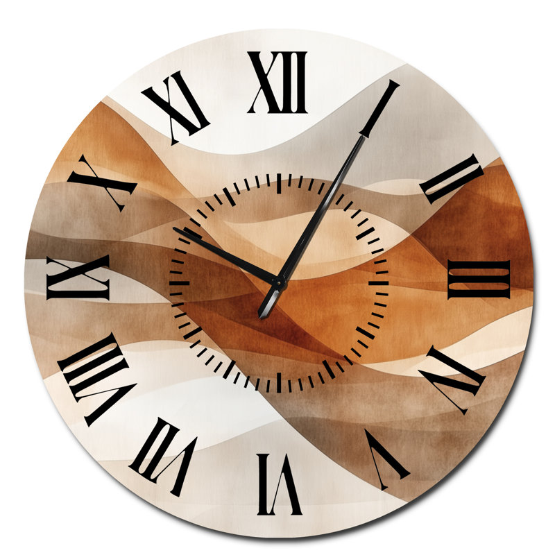 Neola I - Horloge murale minimaliste silencieuse en métal, imprimée sur métal, Surdimensionné