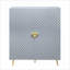 Armoires | Armoire de rangement d'appoint 4 portes haute brillance avec tablettes réglables, pieds en métal, finition gris ardoise ondulée | Contemporain | Salon