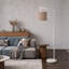 Home Decor Metal Floor Lamp, Rotatable Lampshade Grey Floor Light with LED Bulb