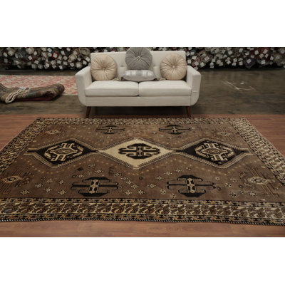 Brown Geometric Traditional Area Rug 7x10