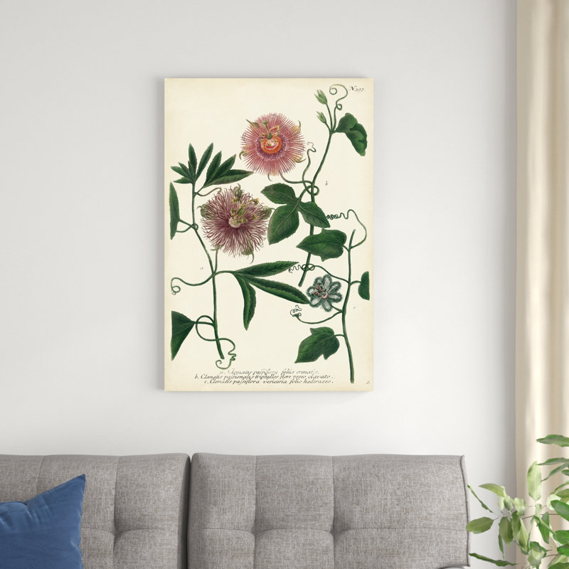 Fleur de passion antique I, H 36 po x l 24 po x P 1,25 po