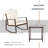 2 - Person Outdoor Dining Set, 3-Piece Outdoor Rattan Rocking Bistro Set with Cushions and Glass Coffee Table-1480451902-1480451898