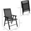 De 4 chaises de patio pliantes, chaises de salle à manger d'extérieur empilables avec accoudoirs. Caractéristique en métal robuste, sans assemblage, noir. Pour la pelouse, le camping, les repas, la plage. L 22,27 po x l 24,62 po x H 37 po, capacité 242 lb