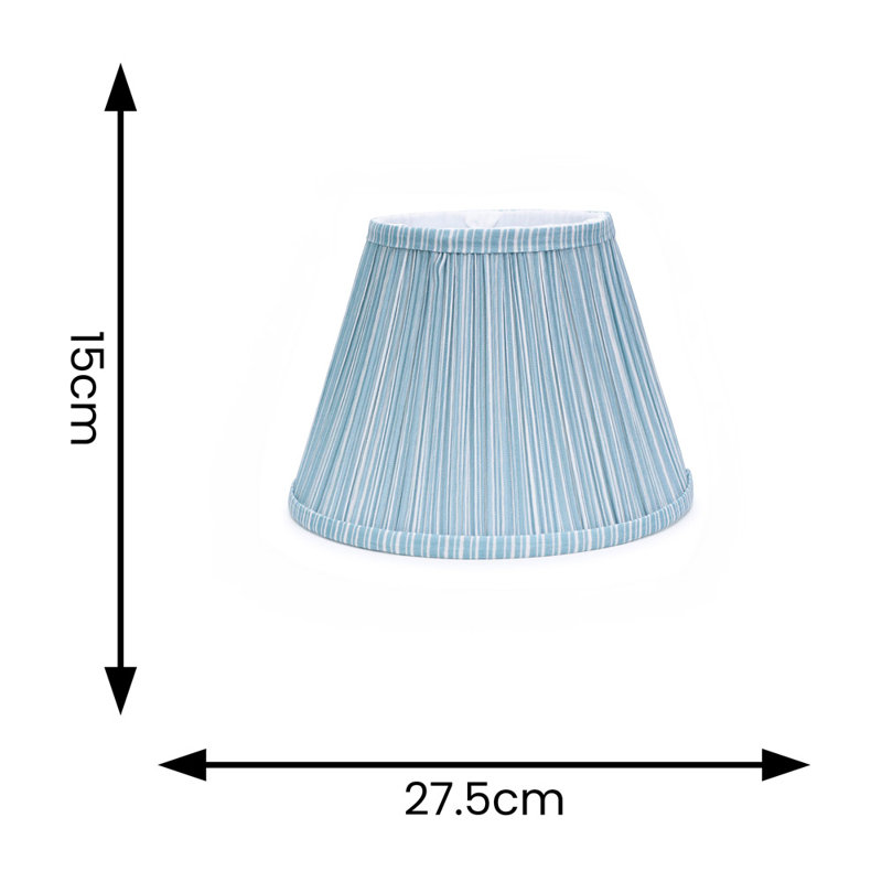 Laurenne Fabric Empire Lamp Shade ( Clip On ) in Blue, 15cm H x 27.5cm W x 27.5cm D
