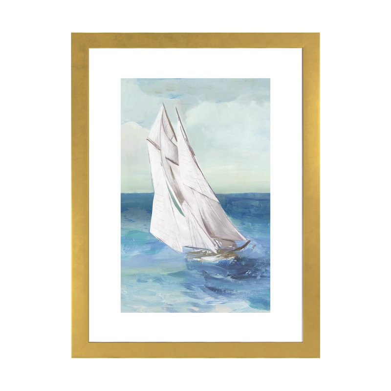 "Kiana" par Allison Pearce, reproduction d’art, H 32 po x l 24 po x P 1 po, Blanc, Papier encadré doré