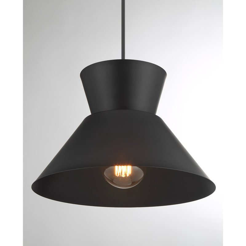 Kerron 1-Light Pendant in Black, Black