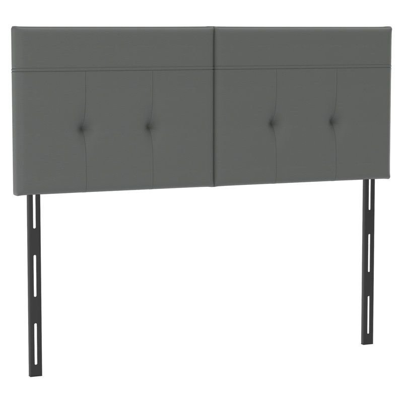 Upholstered King Size Headboard,Sturdy Metal Legs,Tufted Upholstery Design, Beige