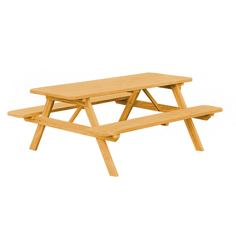 Table de pique-nique en bois massif Latisia, Teinture naturelle