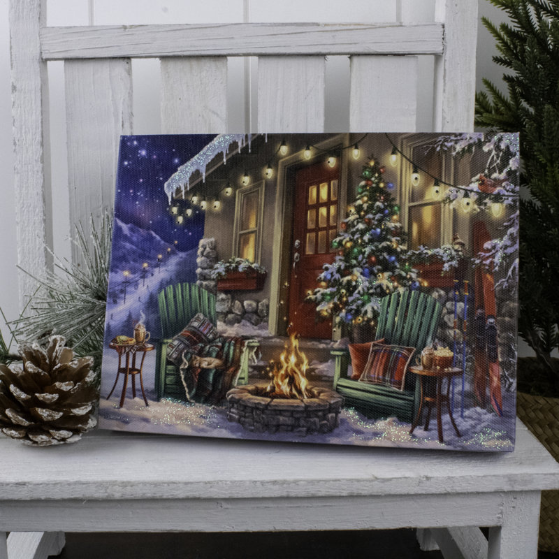 Ski Retreat 8X6 Lighted Tabletop Canvas
