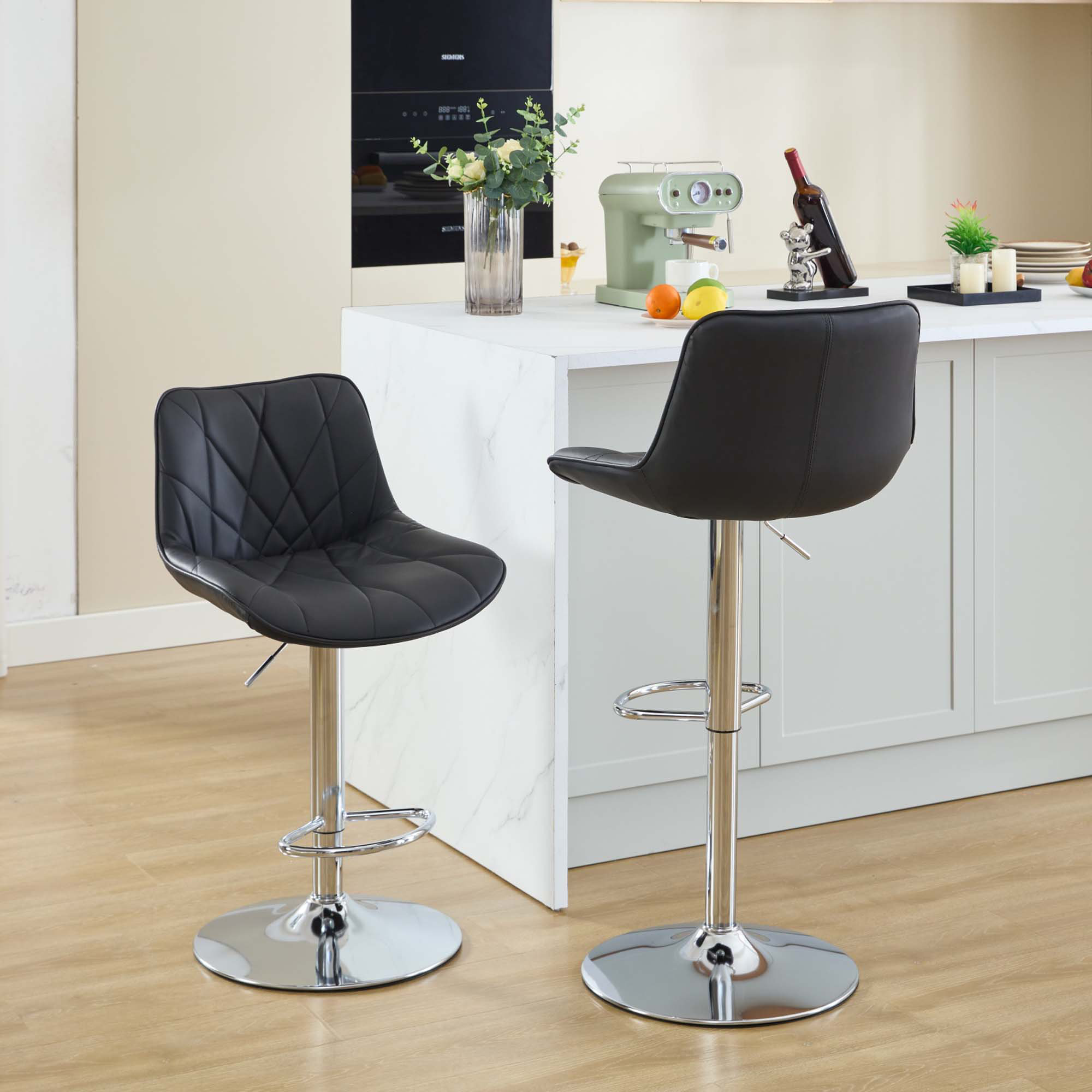 Ebern Designs Counter Height Bar Stools Kitchen Island Barstools Adjustable Swivel Counter Stool ...