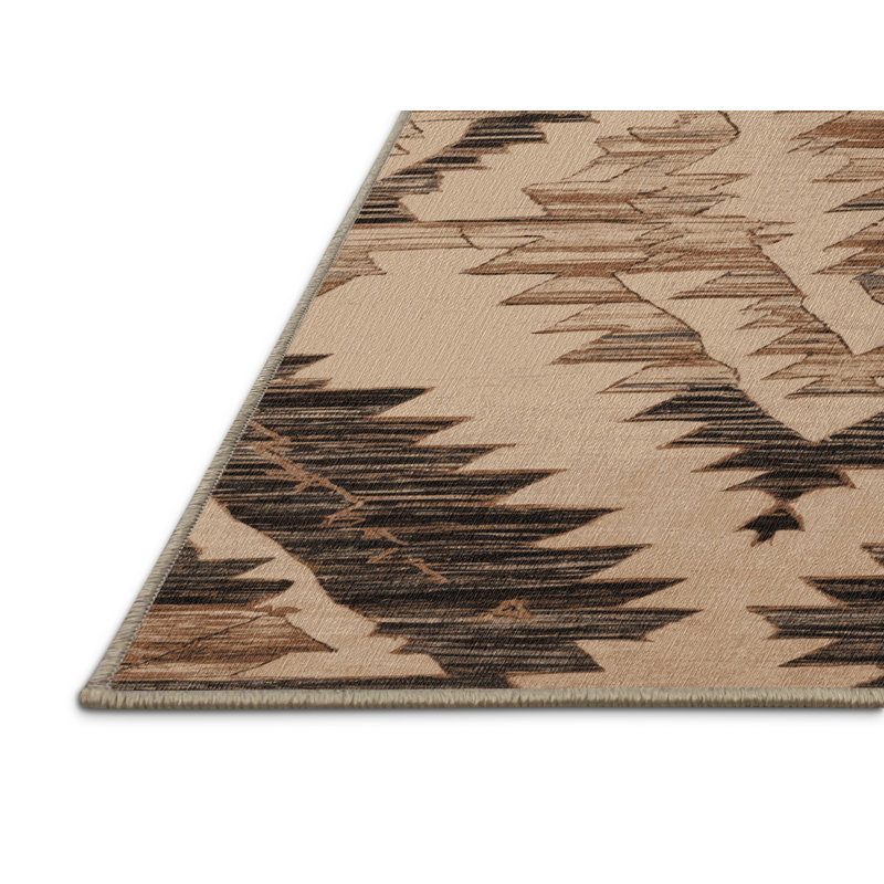 Tapis brun lavable à la machine, Rectangulaire 3 pi x 5 pi