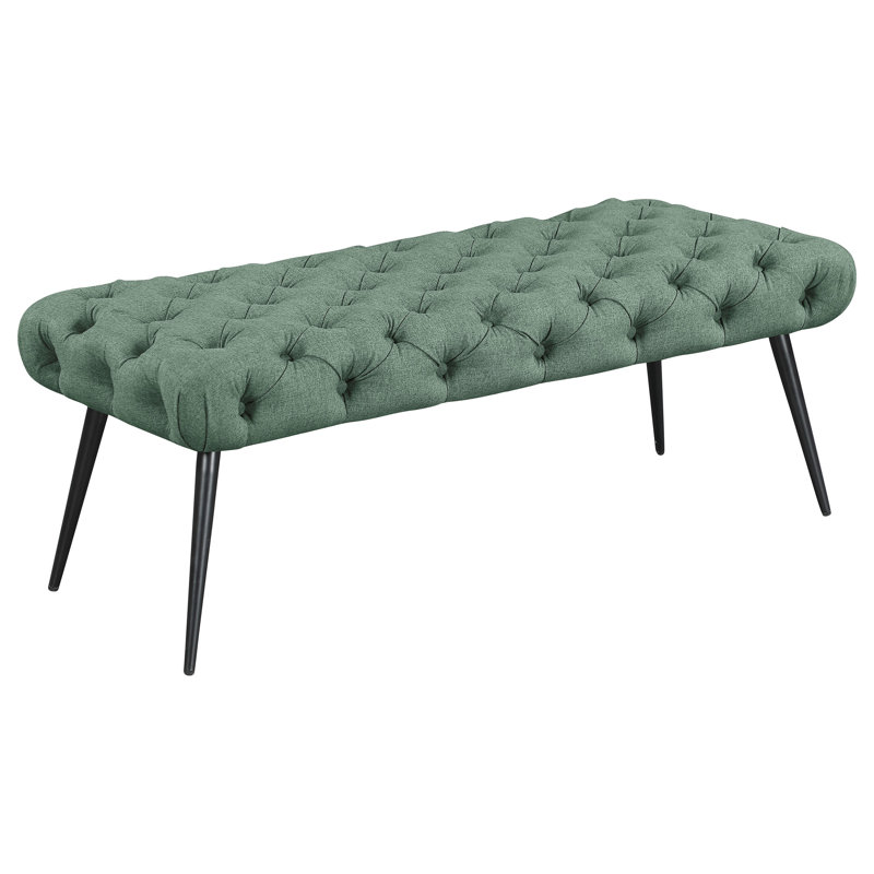 Galiano Teal Upholstered Tufted Bench, Teal