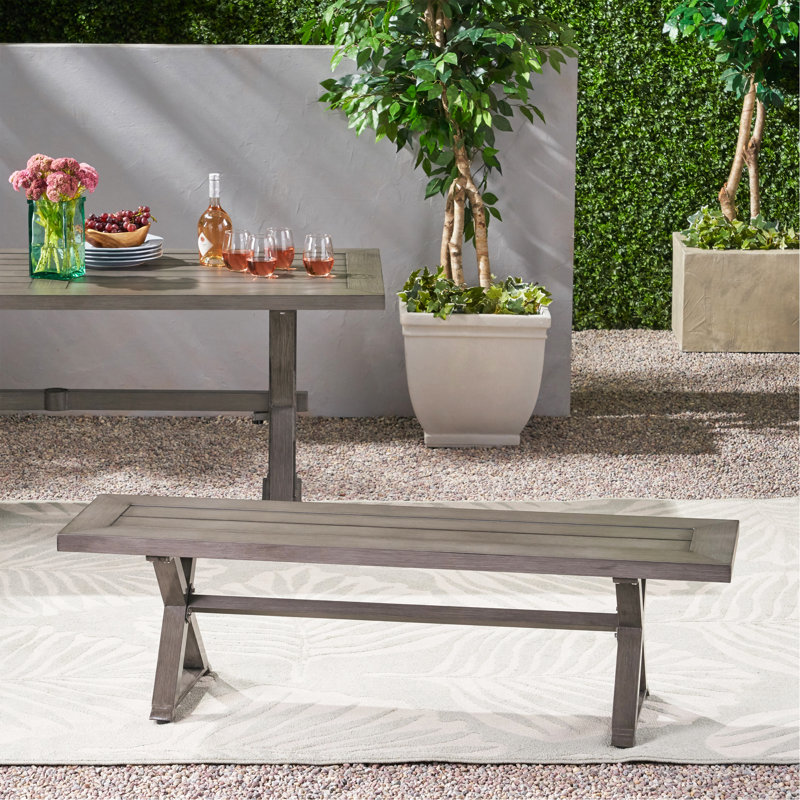 Banc de salle à manger d'extérieur moderne en aluminium
