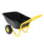 Brouette à deux roues, chariot de jardin, roues pneumatiques de 10 pouces (jaune + noir)