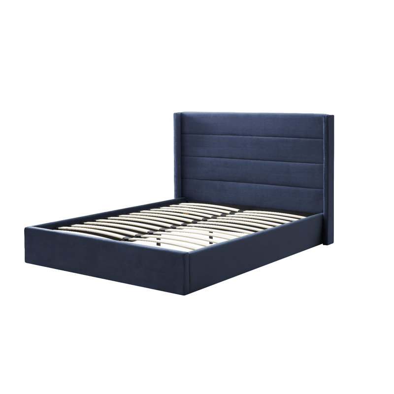 Neavah Upholstered Bed, Dark Navy, Double (4'6)