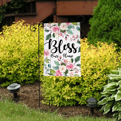 Drapeau de jardin Floral Bless Our Home