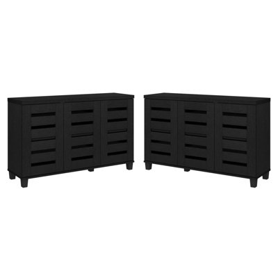 Lismore 3-Door Shoe Storage Cabinet (Set Of 2) – Holds 32 Pairs