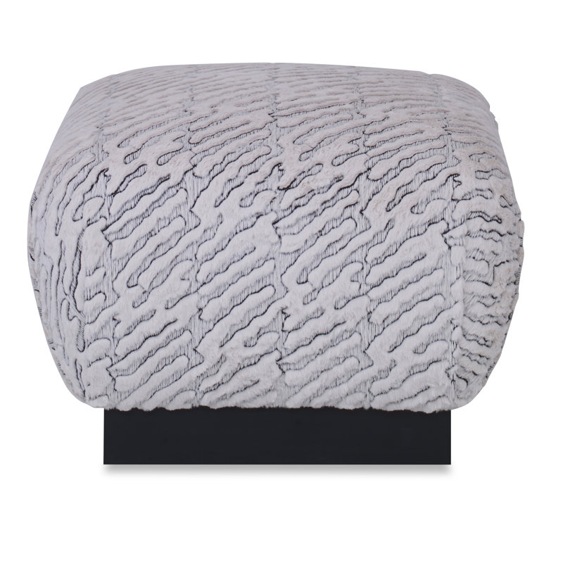 Tussock Square Ottoman, Amber, Maya Wheat Polyester Blend
