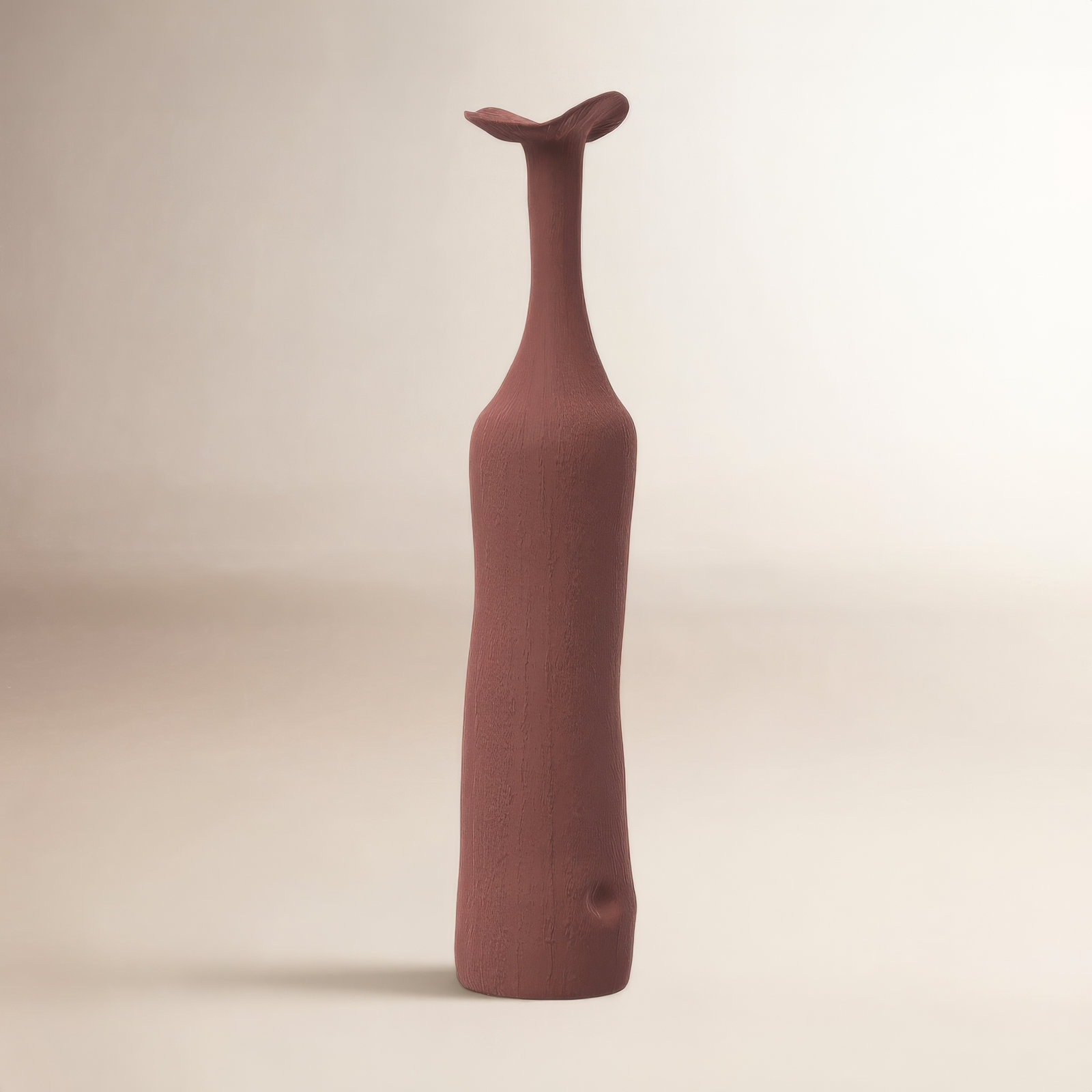 Paso Handmade Ceramic Table Vase, Brown, 18.5" H x 3.86" W x 3.86" D