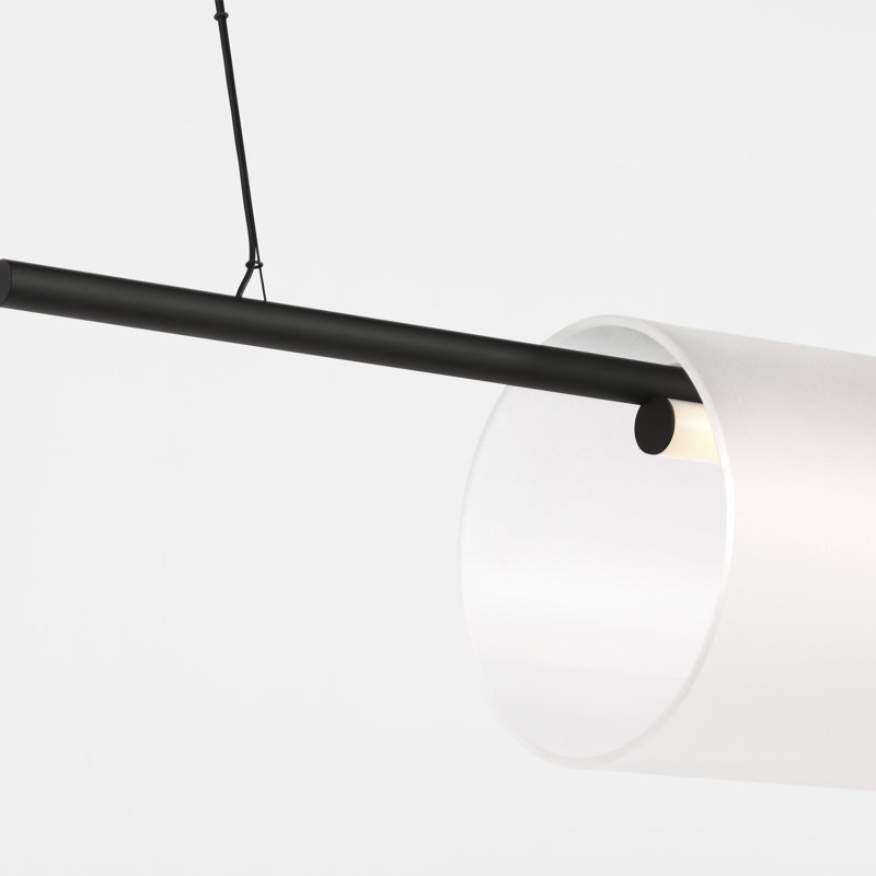 Trace 1 - Light LED Pendant, White/Black, 9.1" H x 72" W x 7.9" D