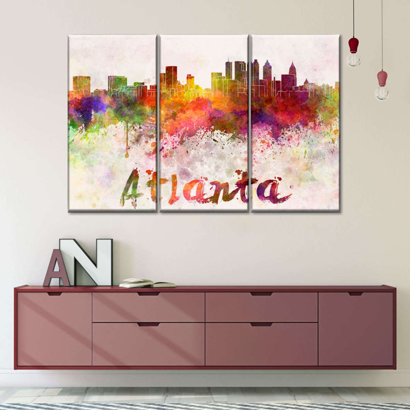 Atlanta Skyline Colors 3 pièces, H 28 po x l 45 po x P 1,25 po