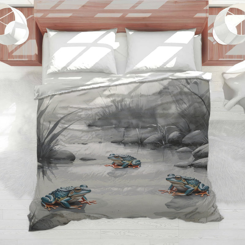 Édredon Blue Frogs In Pond, Simple extra long