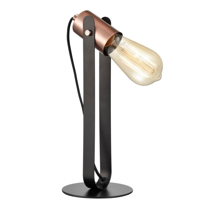 Lundergan Orbit Black/Copper 1 Light Table Lamp