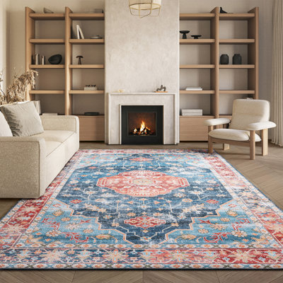 Tapis rouille / bleu Danna Performance