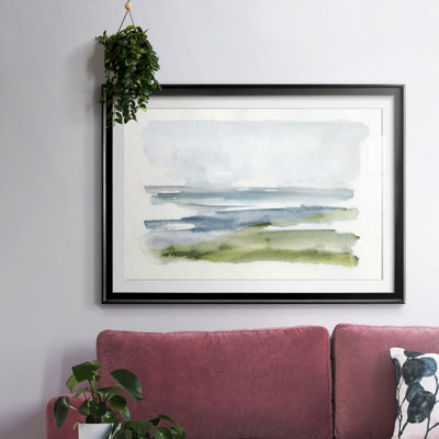 Coastline Splash I-Framed - Matted and Framed Under Acrylic Glass, Large Living Room Wall Art