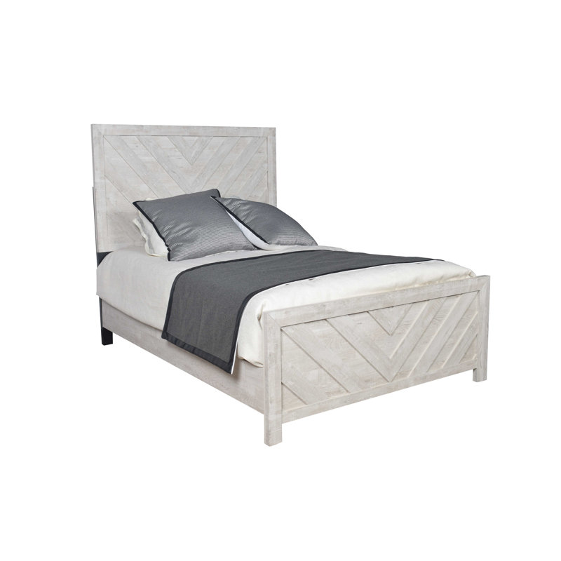 Lit double contemporain gris avec des rails élégants et une tête de lit d'aspect moderne confortable pour la chambre à coucher