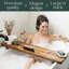 Grand et épais, plateau de bain en bois d'acacia massif pour baignoire | Serviteur de baignoire anti-basculement, non toxique et durable | Plateau de baignoire réglable pour baignoires autoportantes | Design luxueux