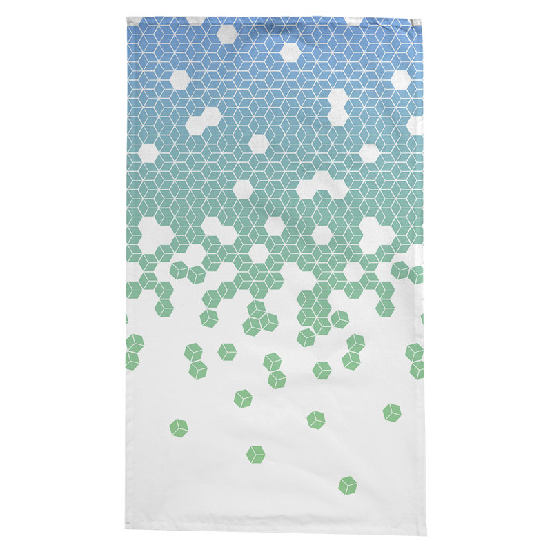 Nappe à motif cube culbuting Leffel, Bleu / Vert