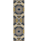 Kaleidoscope Wool Geometric Area Rug in Blue/Yellow/Gray
