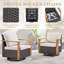 Ensemble de mobilier de patio pour 7 personnes avec table de foyer, ensemble de conversation en osier toutes saisons avec chaise et coussins épais Drazen-2058657232-2058657234