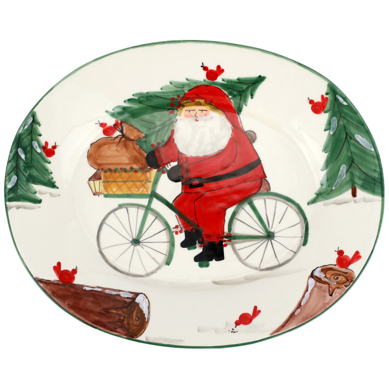 Grand plateau ovale Old St. Nick avec vélo