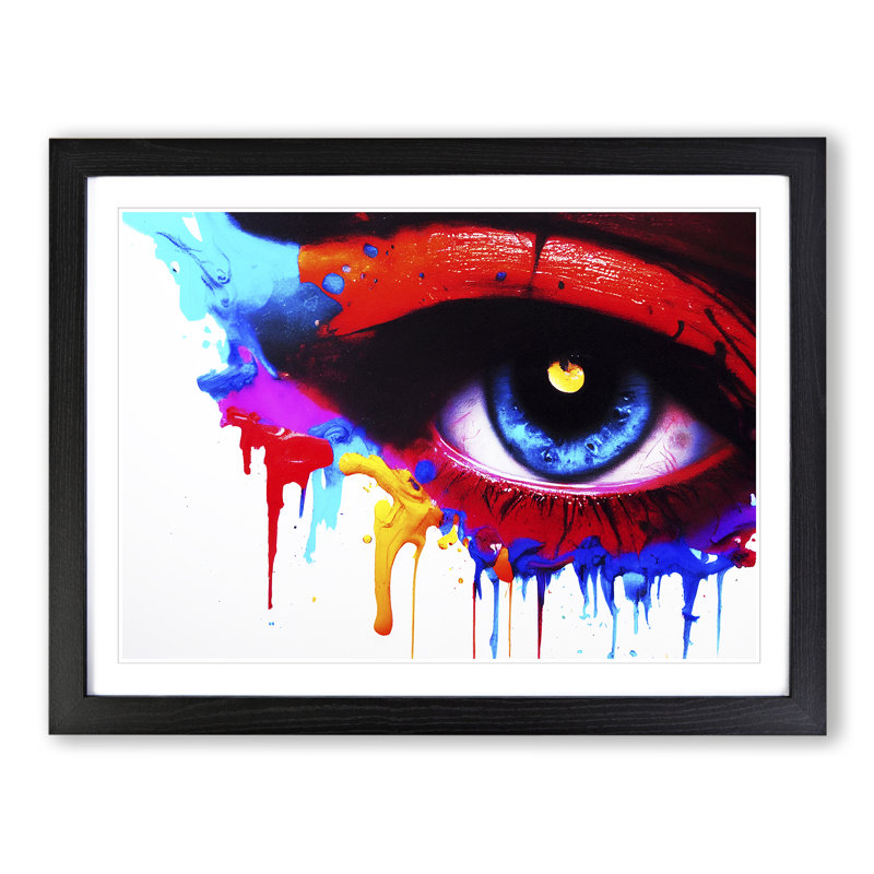 Eye Of A Woman Vol.4 Abstract - Single Picture Frame Painting, Black, 46cm H x 64cm W x 2cm D