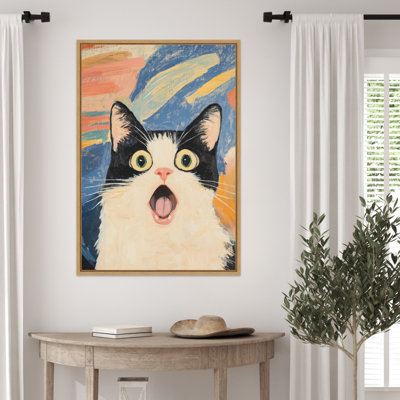 «Really Scream Cat» par Melloi, reproduction d'art sur toile encadrée