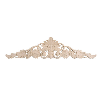 3-7/8 in x 16-1/8 in x 1/2 in Unfinished Wood Onlay Grape Vine Wood Applique