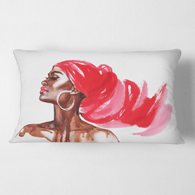Portrait d'une femme afro-américaine, housse de coussin rectangulaire