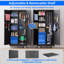 Armoire à outils en métal avec 4 tablettes réglables, système de rangement de garage avec porte verrouillable pour les bureaux, les gymnases et les garde-manger, noir