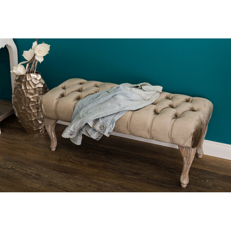 Glennon Polyester Upholstered Bench, Brown