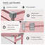 Manicure Trolley with Table, Pink Foldable Traveling Nail Desk w/Storage, Worktable and Mirror